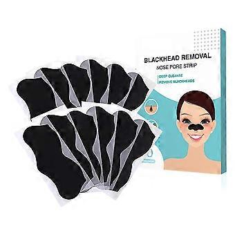 10pcs Bamboo Charcoal Blackhead Remover Strips for Deep Cleansing and Oil Control on Oily Skin