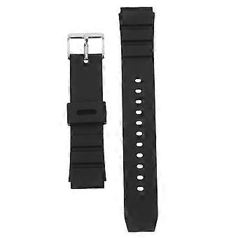 Pulseira de relógio de silicone impermeável durável 18mm pulseira relógio pulseira para substituição (preto)