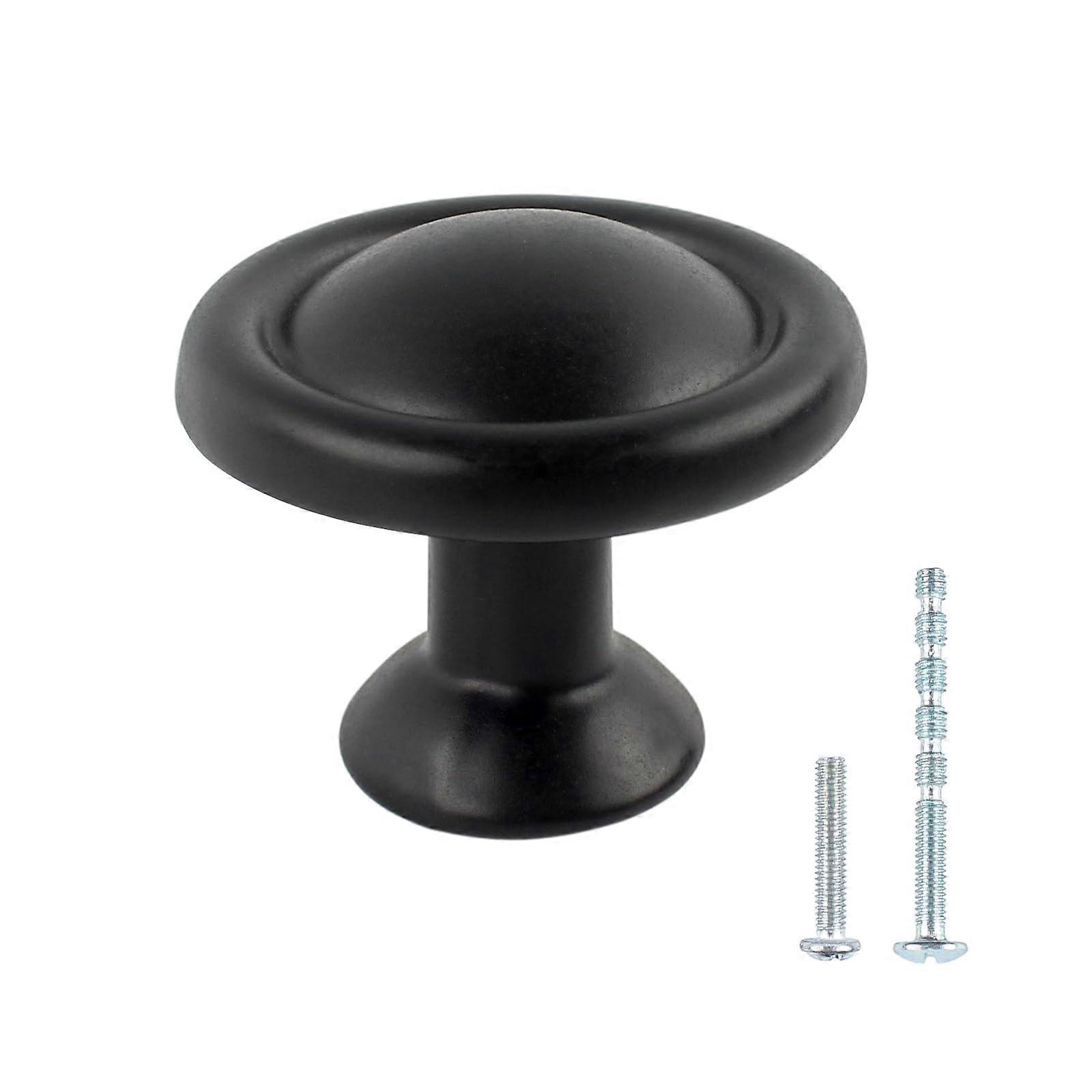 30 Pack Matte Black Cabinet Knobs Solid Aluminum Round Drawer Pulls for Dresser and Kitchen Cabinets