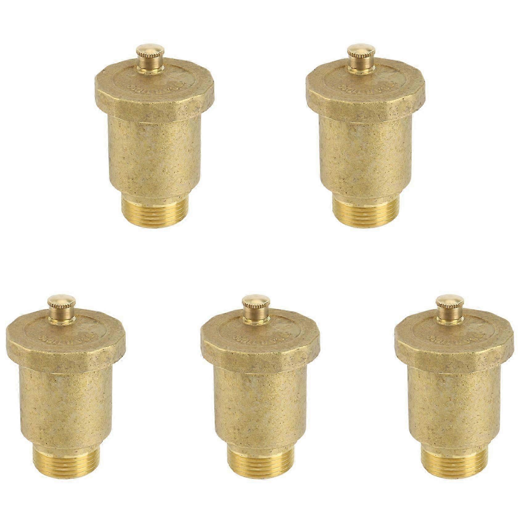 5X Brass Automatic Air Vent Valve 3/4 Inch Male Thread for Solar Water Heater Pressure Relief Valve Tools Air Vent Valve