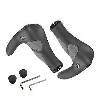 2Pcs Bikes Handlebars Grip Soft Rubber Cover Bikes Handle Grip Cover Antislip Cyclings Handle Bars Grip with End Plug  grey