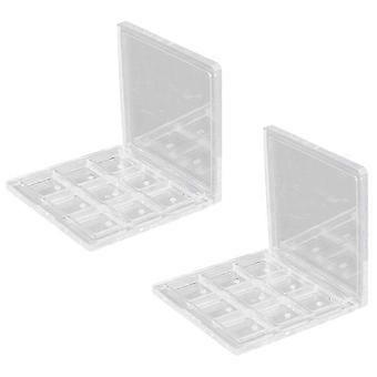 Organizador de sombras de ojos para almacenamiento, 3 piezas, paleta cosmética vacía con múltiples compartimentos.