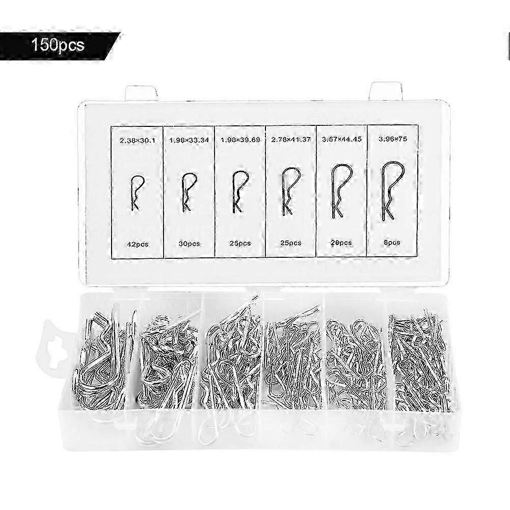 Hoge kwaliteit R type split pin 150PC set