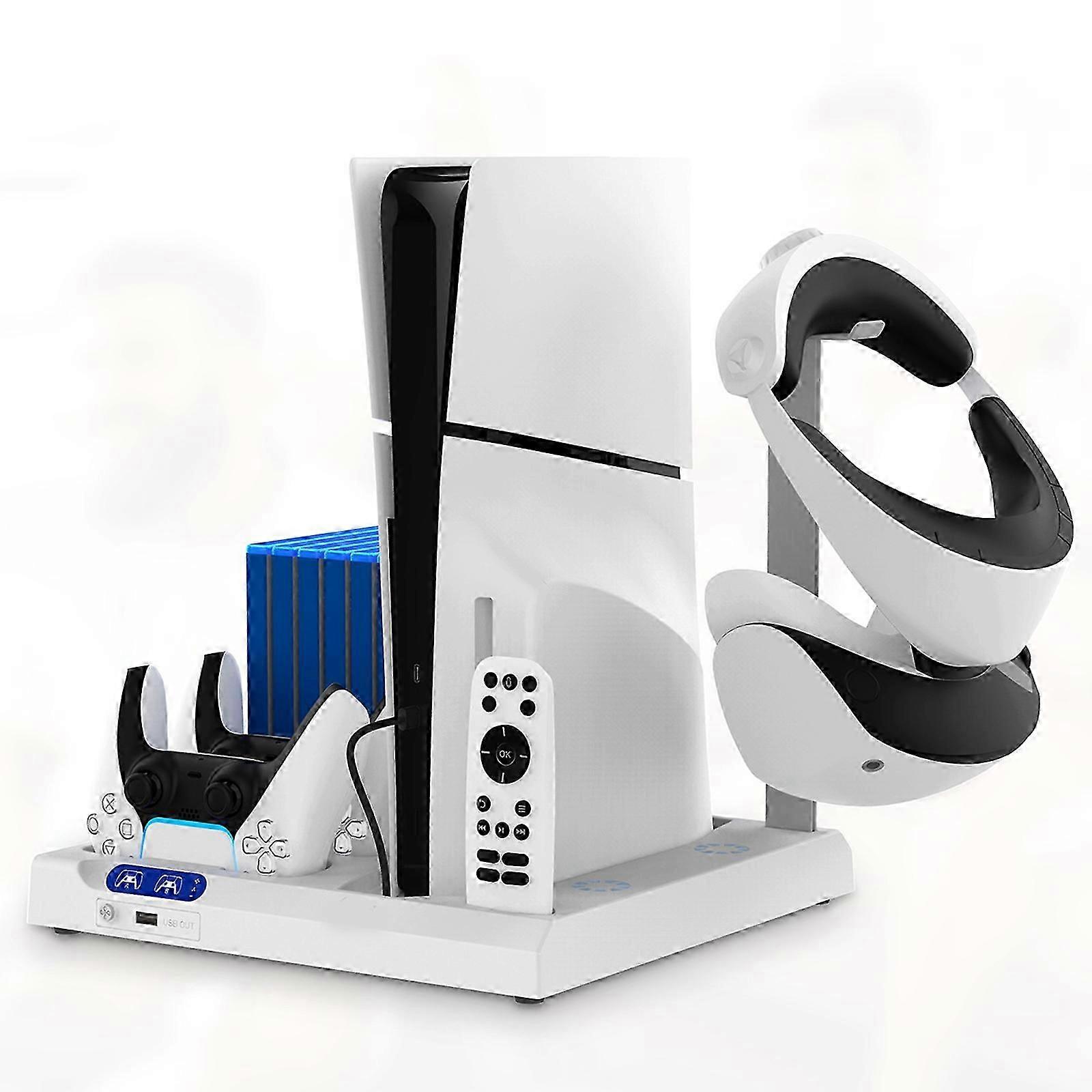 For Ps5slim Host Multifunctional Cooling Fan Base, Cooling Dual Controller