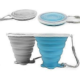 2026 Collapsible Travel Cup, Silicone Folding Camping Cup with Lids Expandable Drinking Cup for Outdoor Hiking Travel