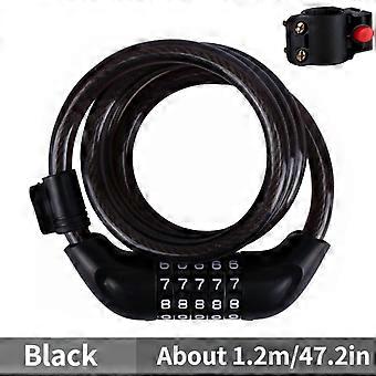 Bicycle 5 Digit Code Cable Lock 1200mm/12mm Anti-theft Bike Password Lock Bike Security Steel Cable Cycling Lock Bike Parts