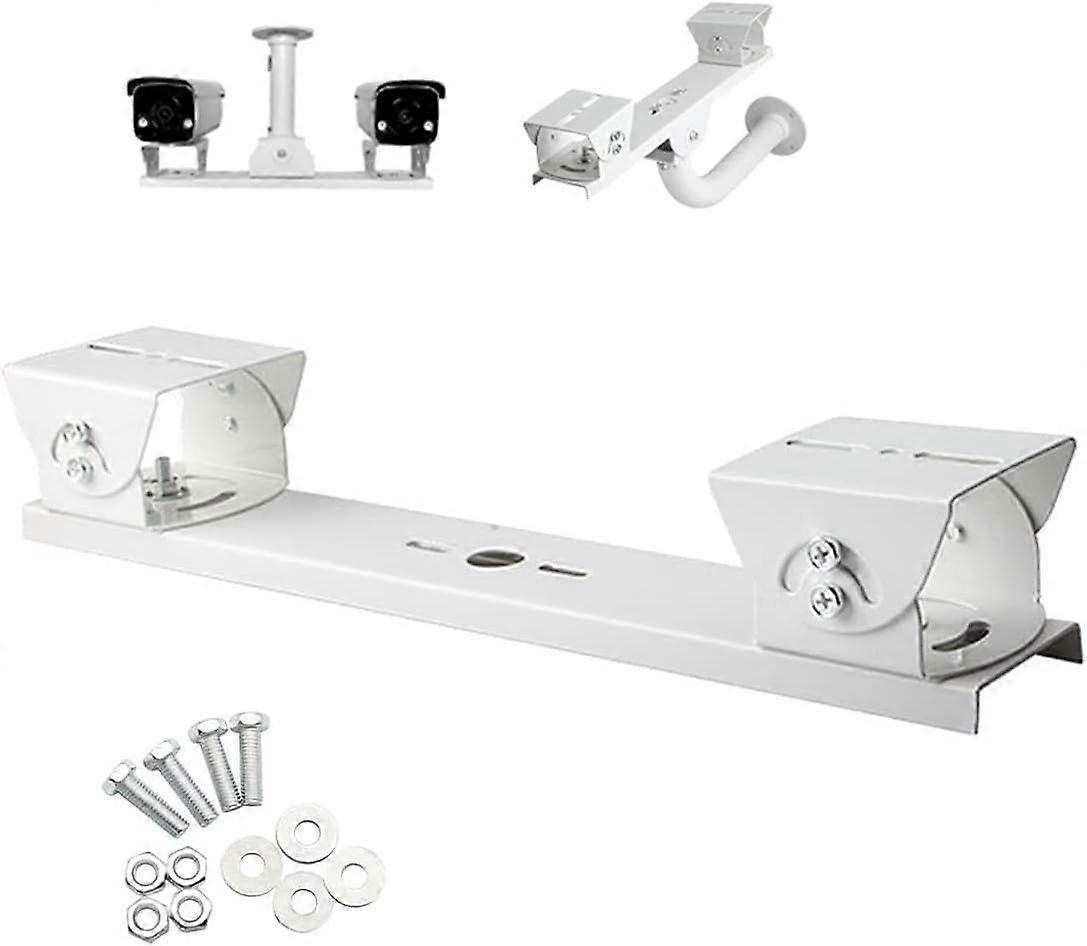 Dual CCTV Camera Mount Bracket 40cm Cross Bar with Adjustable Holders