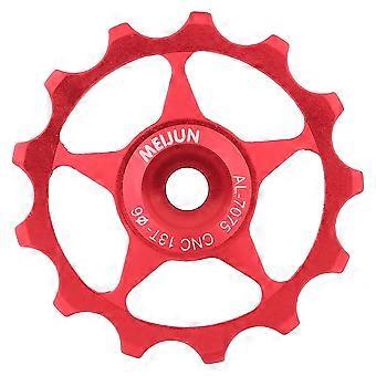 Aluminium Road Bicycle Pulley Jockey Wheel Bering Derailleur Bike Guide Roller Pulley (red,13T)