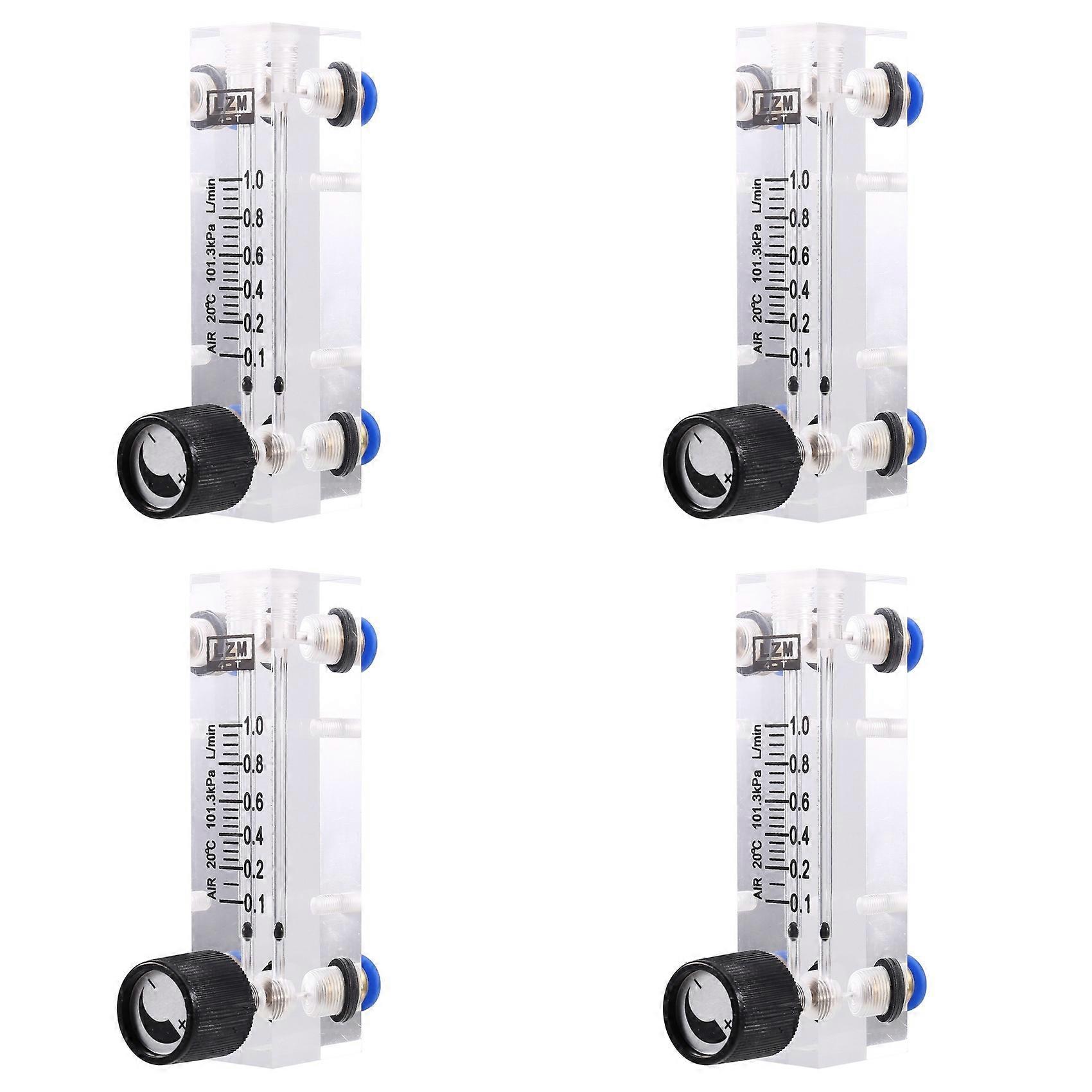 4X 4T 0.1-1L/MIN Acrylic Variable Area Flow Meter Adjustable Panel Mount Gas Rotameter Air Flow Rate Controller