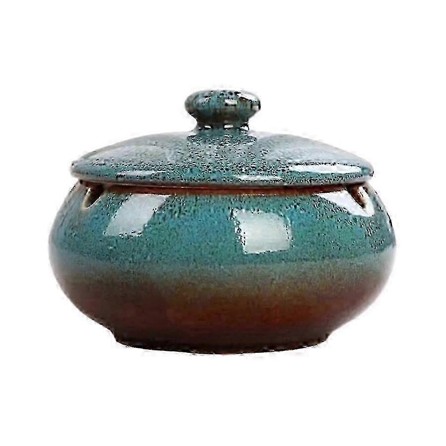 Windproof Ceramic Ashtray with Lid