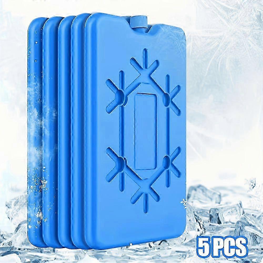 5 Pack 200ml Reusable Plastic Ice Packs Leak Proof Rectangular Coolers