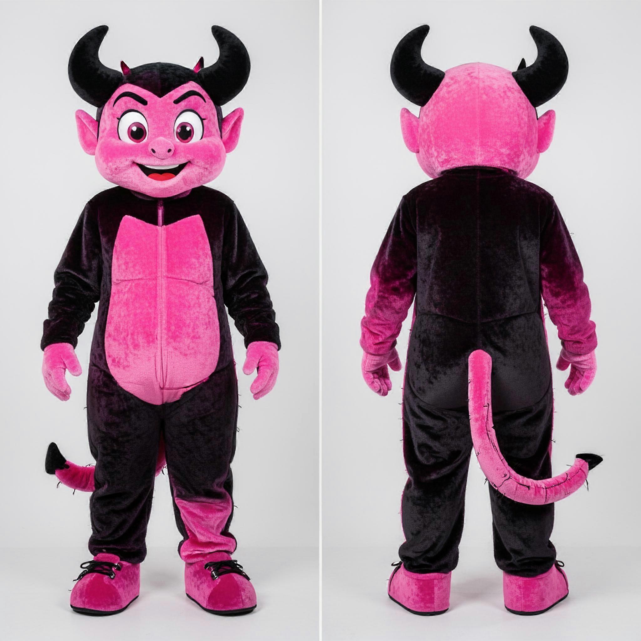 MASTICOT Pink Cartoon Devil Mascot