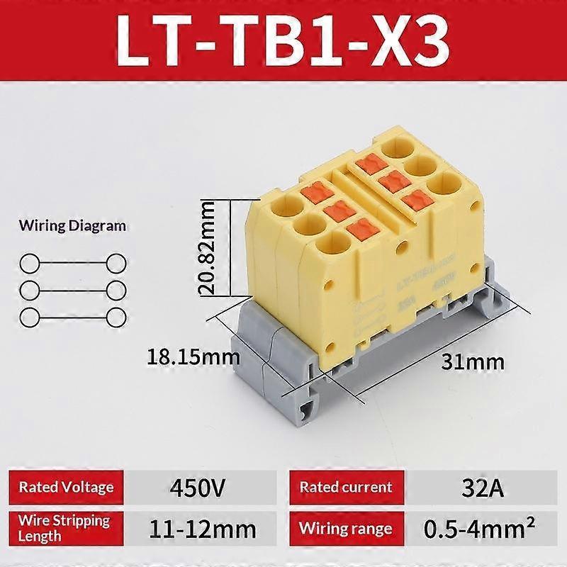 Splicing Din Rail Push In Spring Terminal Block, Multi Input Multi Output Wire Connector, Quick Connection Terminal Block
