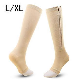 Medical Zipper Compression Socks Women Men High Elasticity Nylon Closed Toe Pressure Stocking For Edema Varicose Veins