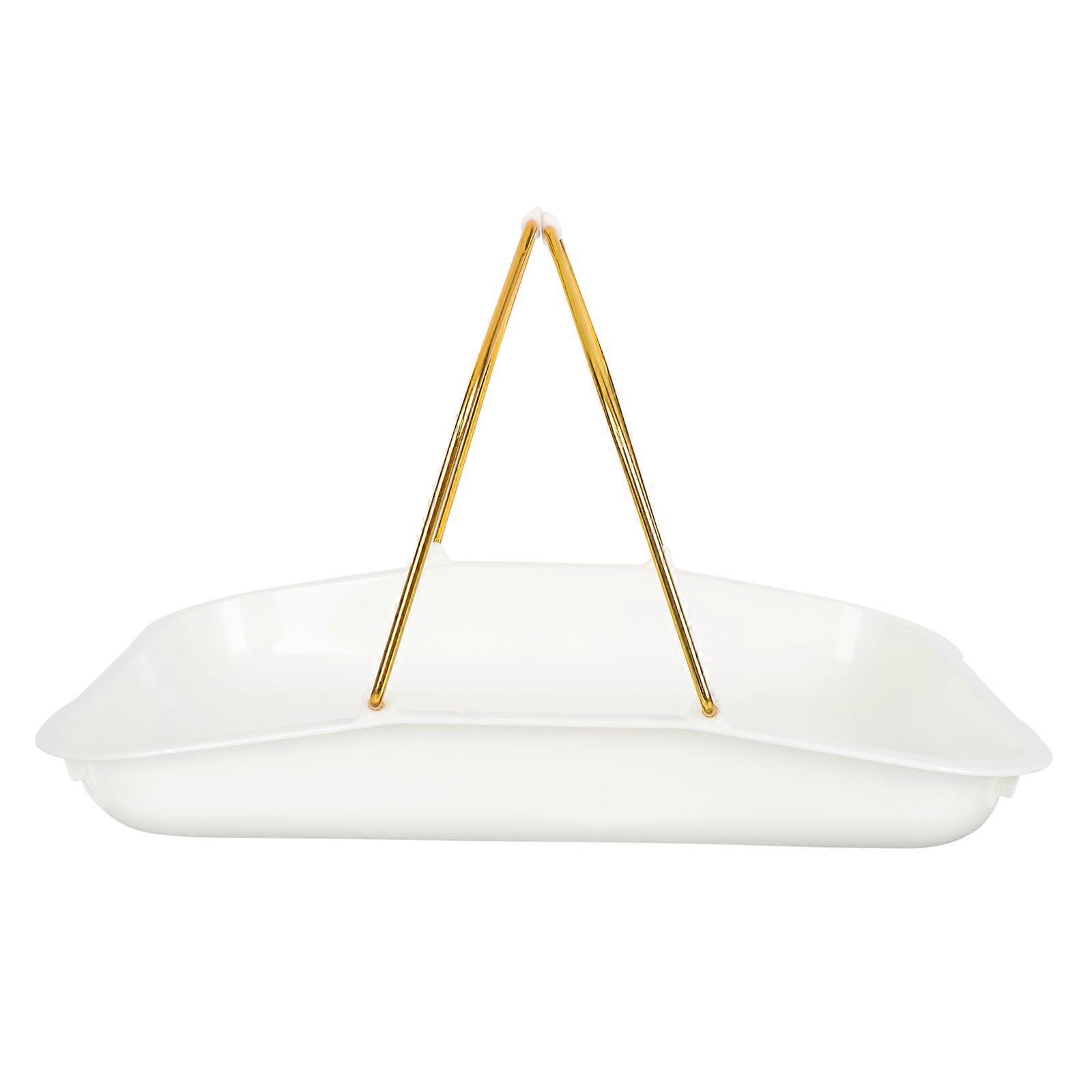 Handheld Bread Tray with Clamp for Serving 1Set Rectangular Bread Holder Beige