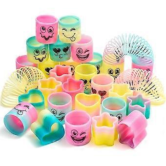 Spring Rainbow Party Favor Mini Plastic Coil Spring Toy Fidget Stress Coil Mini Springs Bulk Toys for Carnival Prize Birthday_zyaq1