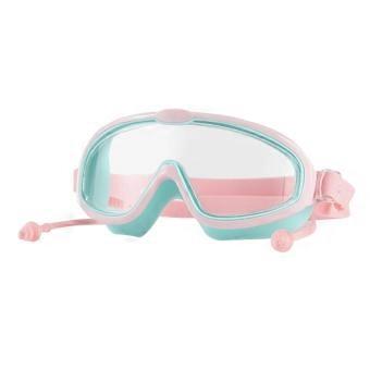 Big Frame Swimming Goggles with Adjustable Strap & Earplugs for Children - Perfect for Outdoor Beach & Pool Swim Eyewear