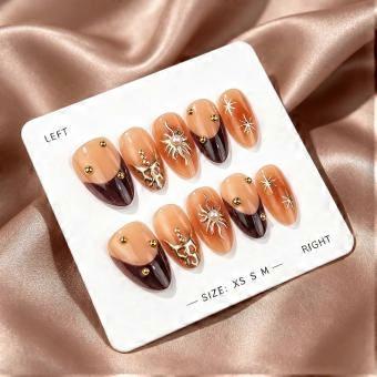 Metallic Sun Almond Press-On Nails