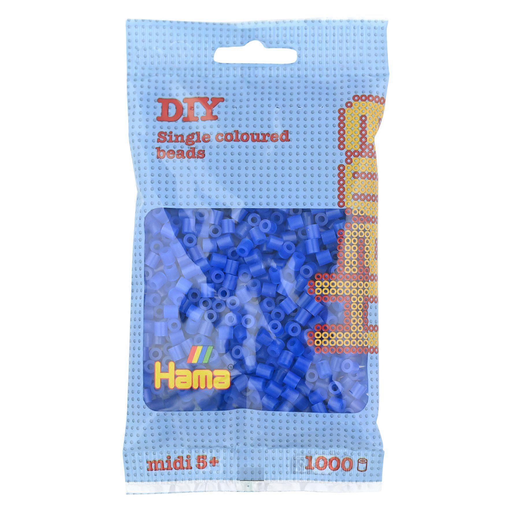 Hama Midi-Perlen, Neonblau, Packung mit 1000 Stück.