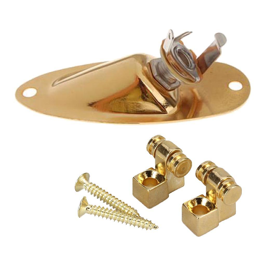 Gilded Output Jack Socket with 2 Sets String Retainer for Electric Guitar