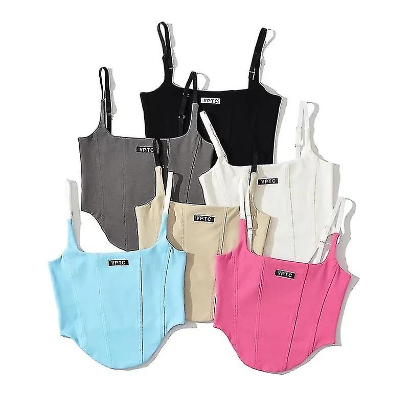 6-color Fishbone Adjustable Sling Women's Summer New Slim Open Back Short Top-r