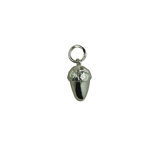 Silver 12x7mm solid acorn Pendant or Charm