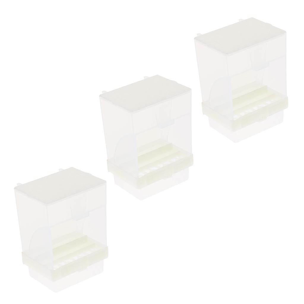 3Pcs Bird Cockatiels Feeder Automatic Plastic Food Container Splash Proof