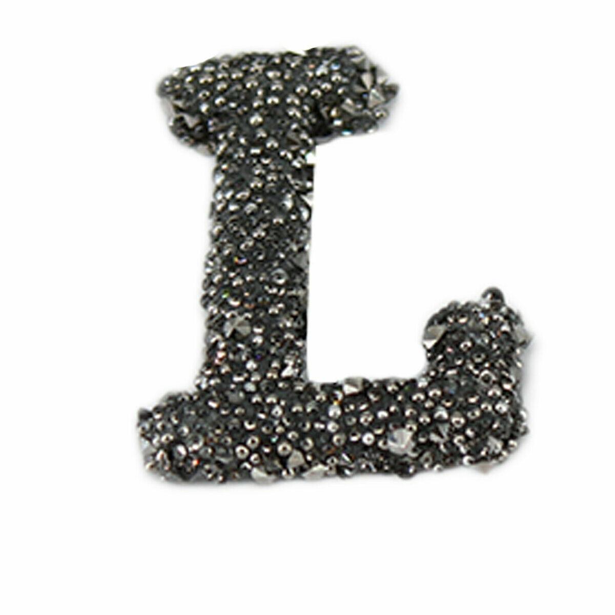 L Sparkle Alphabet Embroidery Patches