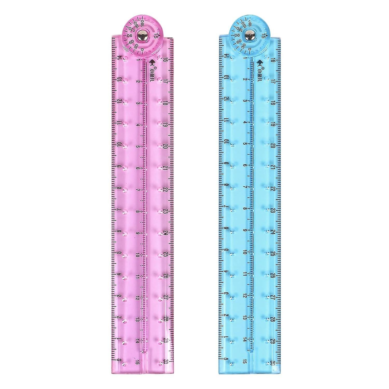 2 st 30cm vikbar transparent linjal splittersäker plast linjal skolmaterial