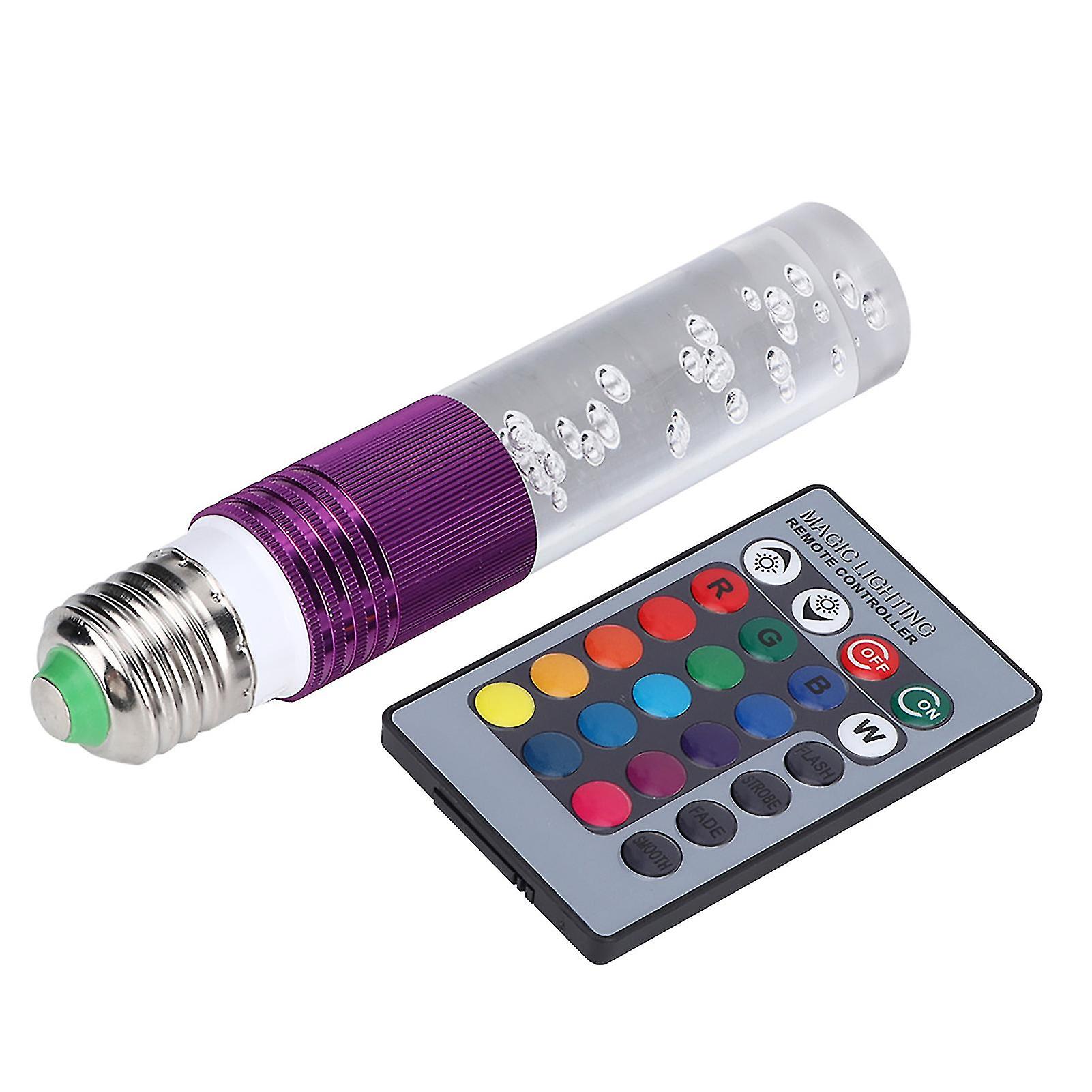 E27 3W RGB Crystal Light Bulb 15.2x3cm with Remote Control Purple