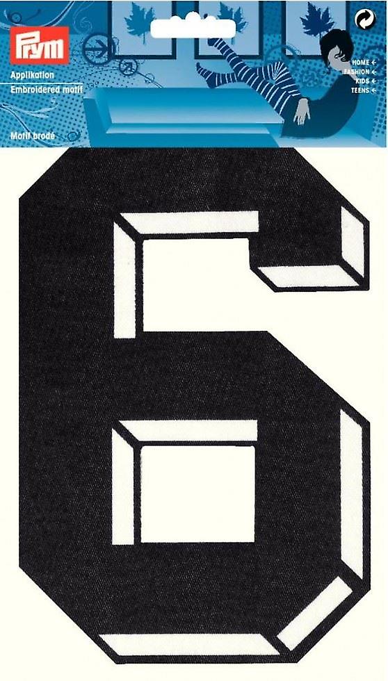 Prym Number Patch Motif Large Number 6 - Black - each