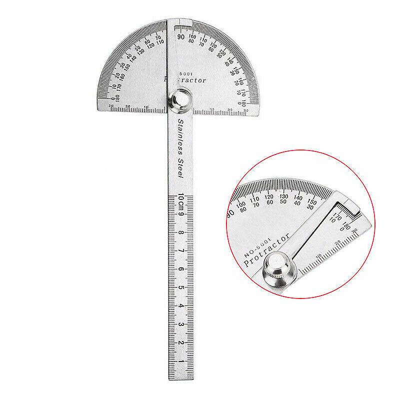 Protractor 0-180° Rotary Angle Finder Stainless Steel Machinist Ruler