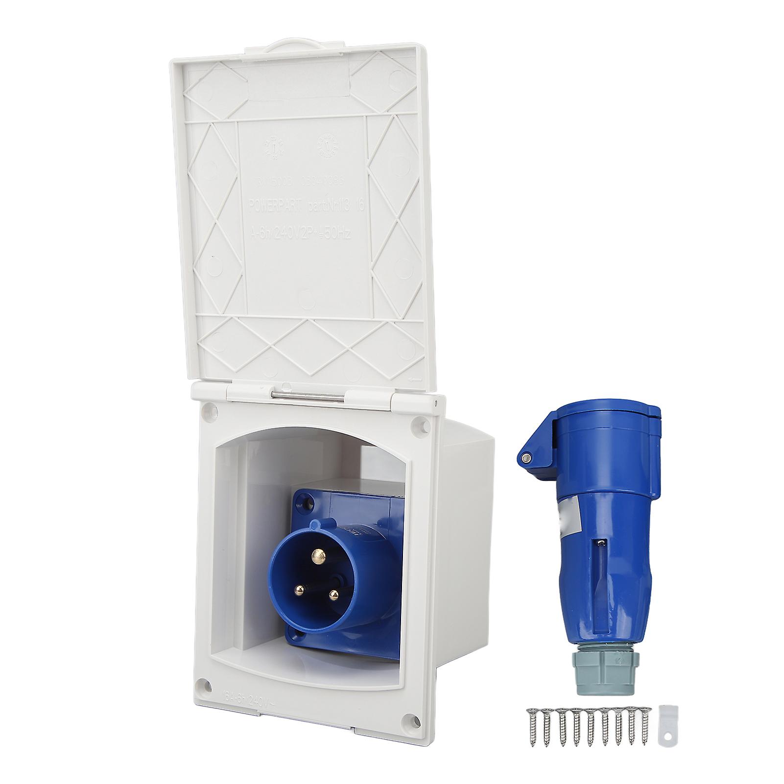 RV Power Inlet External Power Supply Plug 220V to 250V, RV Refit Accessory Power Connection Port for Reliable Electrical Hookup