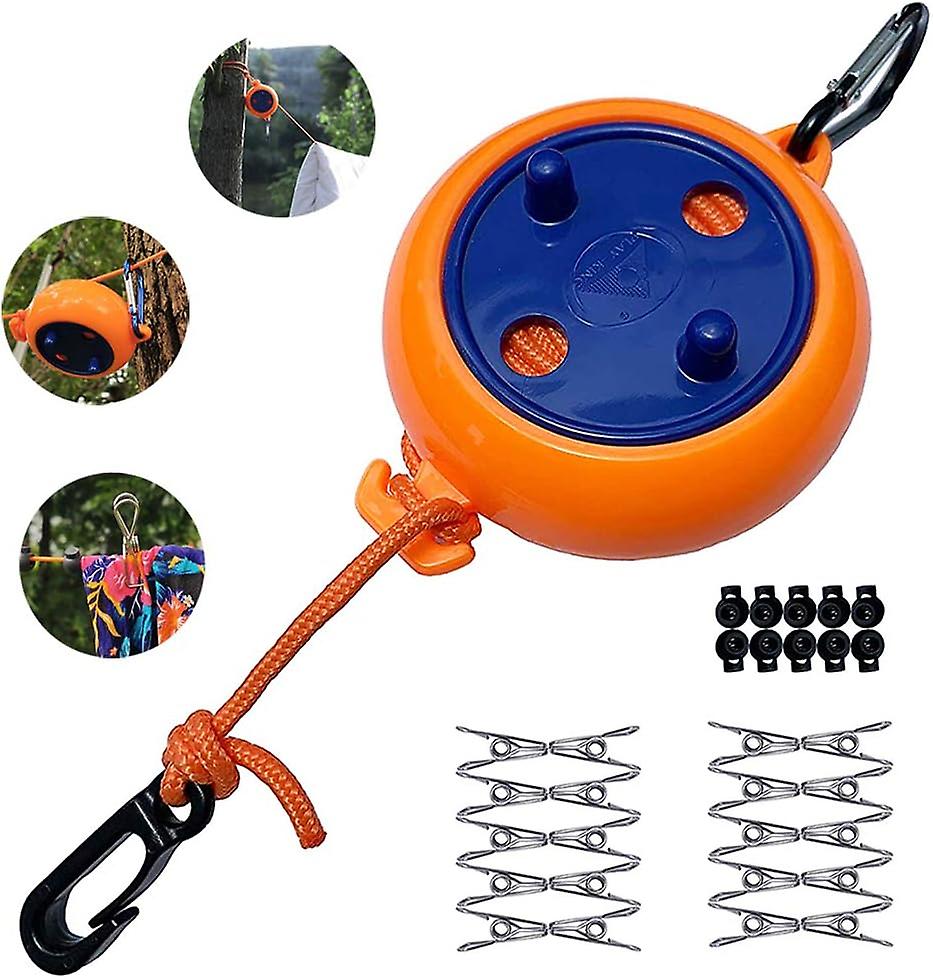Compact Retractable Windproof Clothesline For Camping