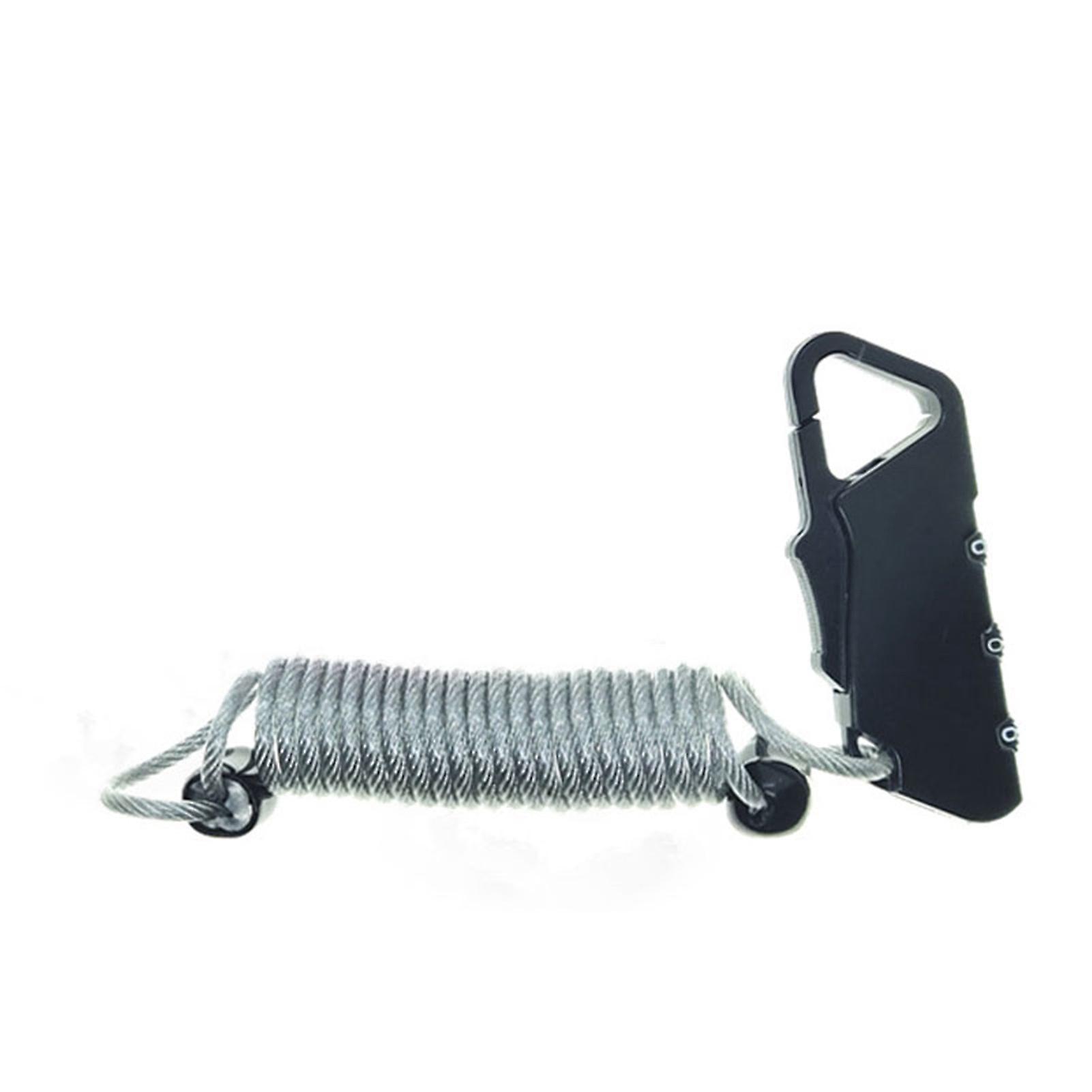Secure Your Helmet with a Durable Zinc Alloy Electric Vehicle Combination Lock and Spring Rope