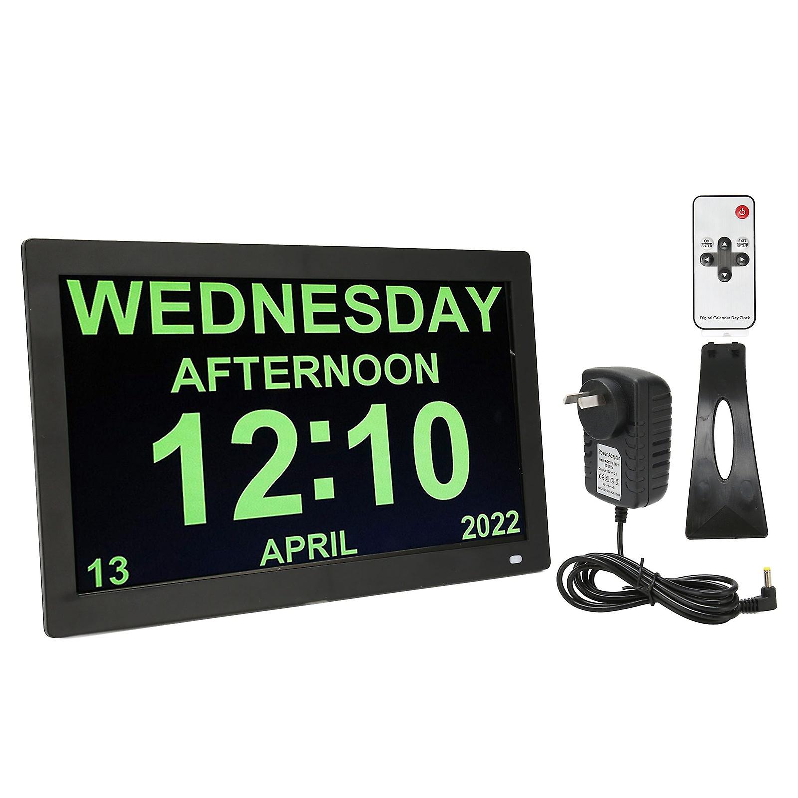 Digital Calendar Alarm Day Clock 14.1 Inch 4 Colors 5 Alarms Digital Day Calendar Clock for Seniors Kids 100‑240V