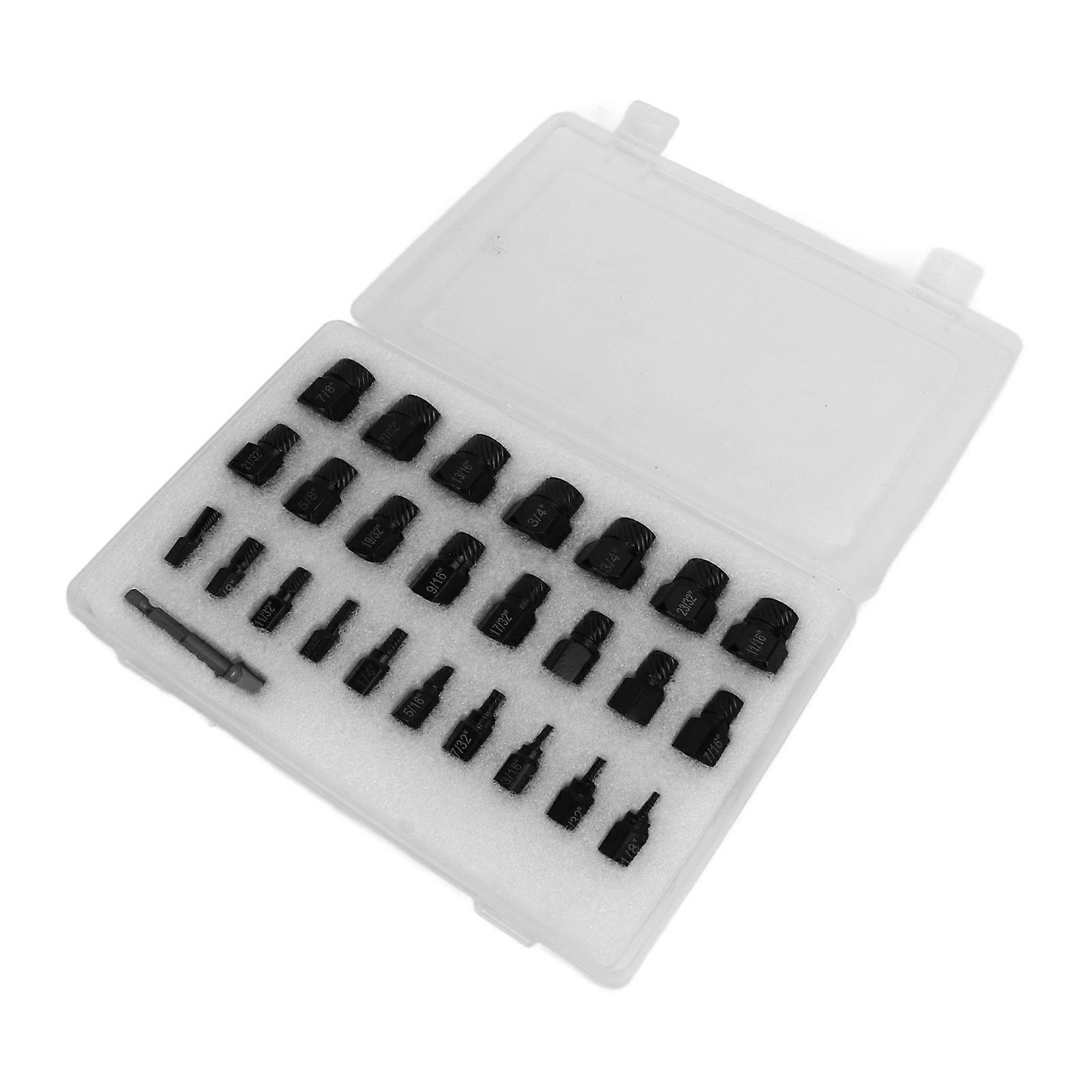 25Pcs Damaged Screw Extractor Set Chromium Molybdenum Steel 3/8 Inch Square Drive Hex Head Screw Remover Tool