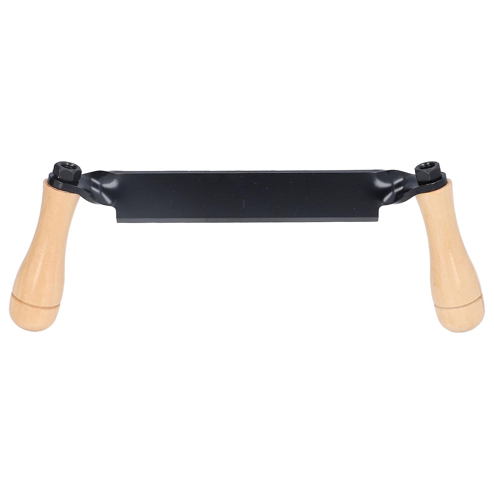 Straight Draw Knife Tungsten Steel Wooden Handle Straight Type Safe Durable Draw Shave Knife for Log Wood Fence Post 10in