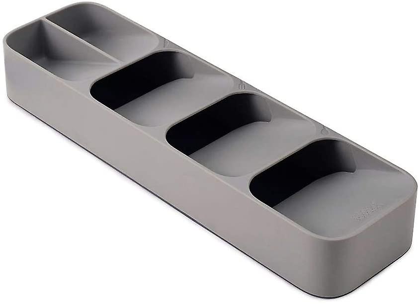 Compact Cutlery Organizer Kitchen Drawer Tray, Small, Gray