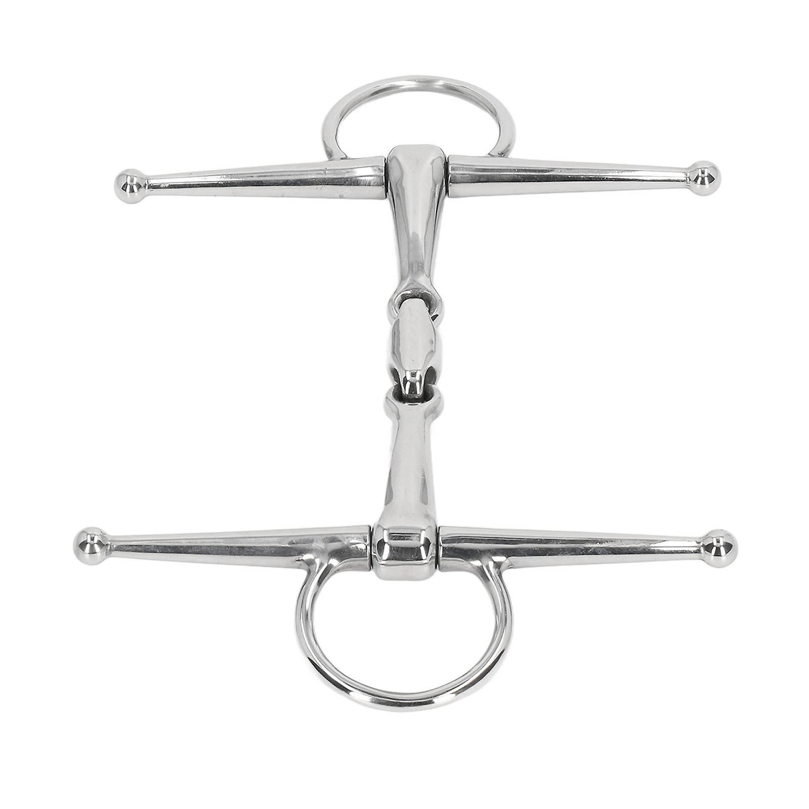 Horse Ring Snaffle Bit 135mm Horse Mouth Bit Stainless Steel Horse Cheek Snaffle for Cultivation Outdoor Gift