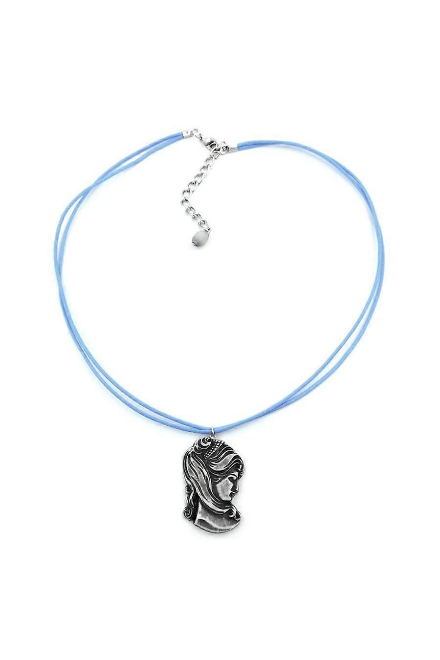 Necklace Woman's Head Cord Blue - Gl01009