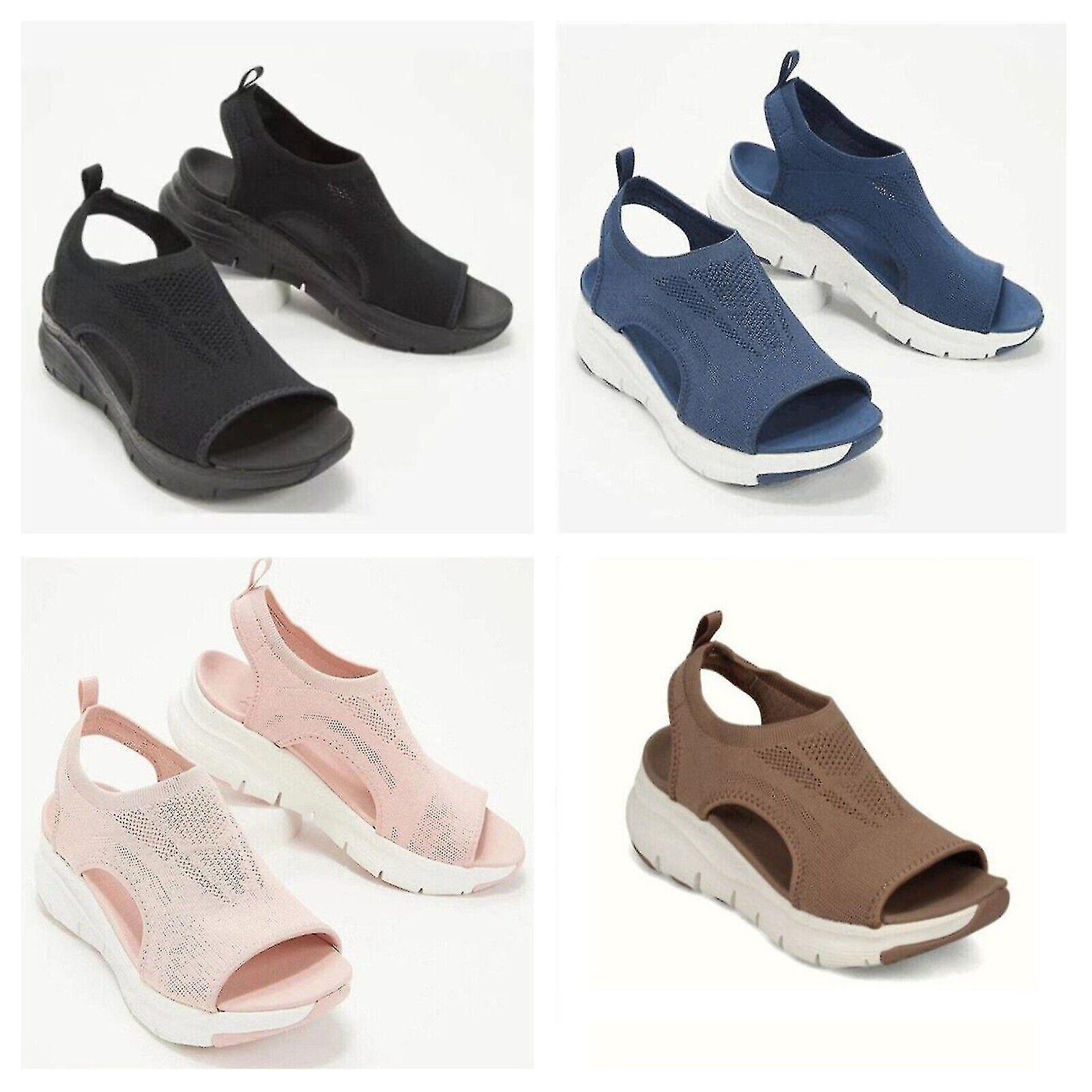 נשים סנדלי טריז אורתופדיים להליכה מזדמנת קלעים נעליים שטוחות