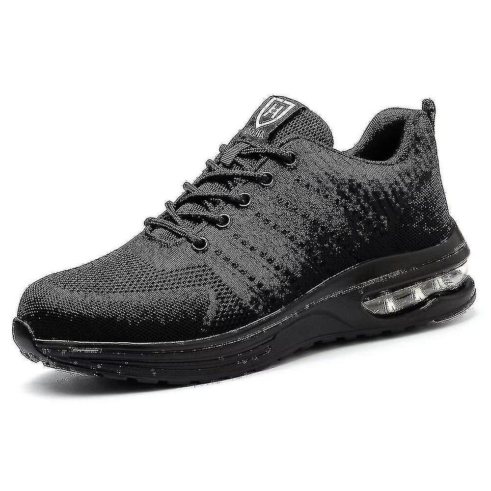 MAXSTEEL Women's Lightweight Black Steel Toe Cap Work Shoes – Lace Up Safety Trainers