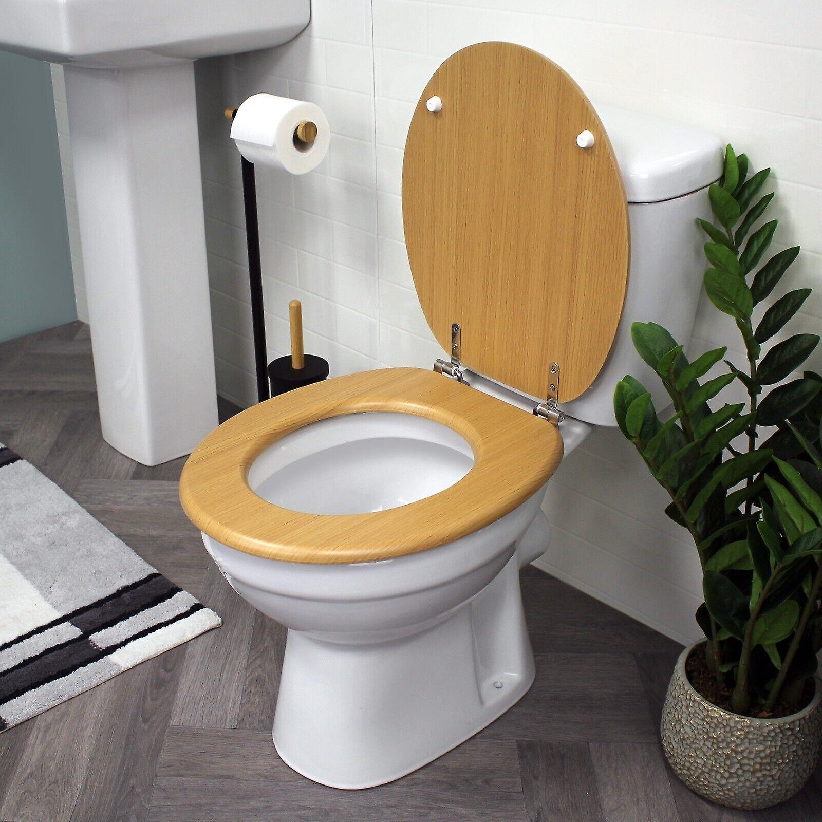 Oxford Toilet Seat Beech/Chrome