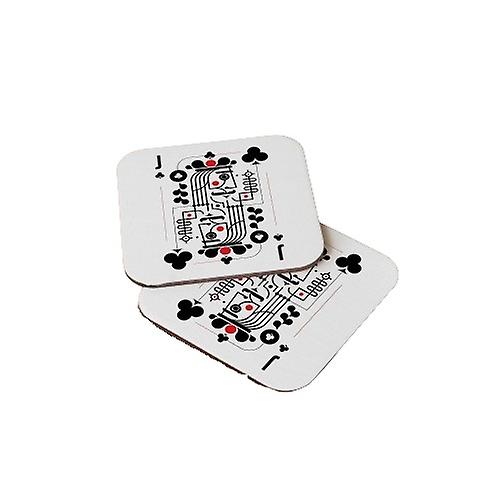 King & Queen Playing Cards Wood Coasters Set