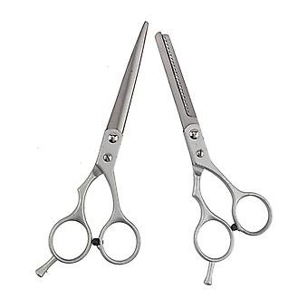 2 stuks / set salon kapsel snijder roestvrij staal schaar dunner scharen kit