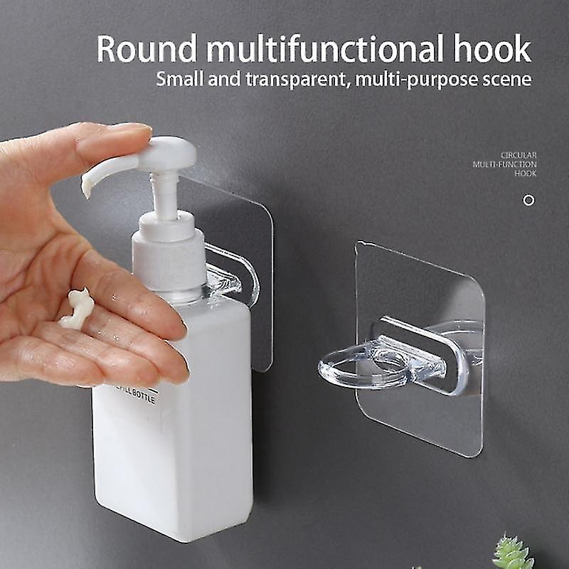 6/4/2pcs/set Multifunctional Round Hook Shelf Support Holder Cabinet Shelf Adhesive Hook Kitchen Bat