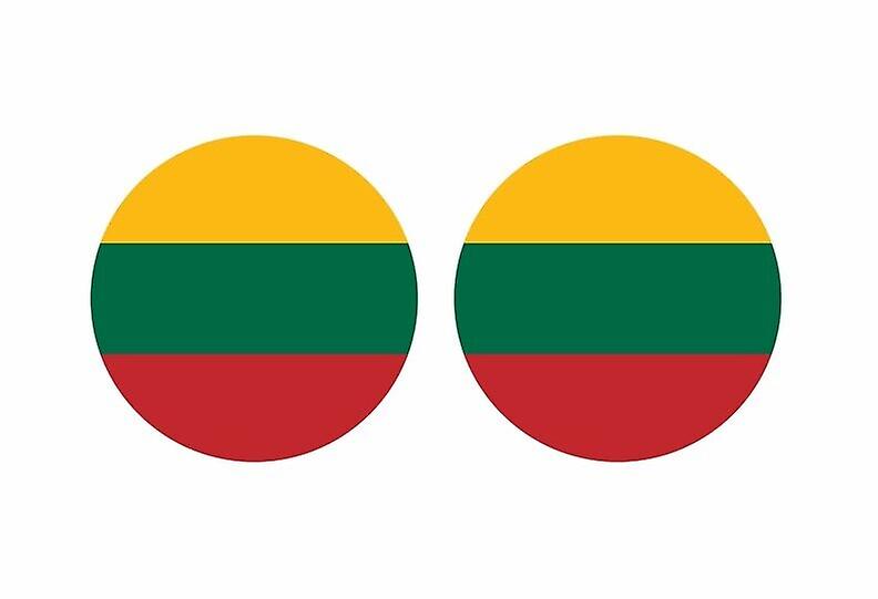 2x stick sticker round cocarde lithuanian flag