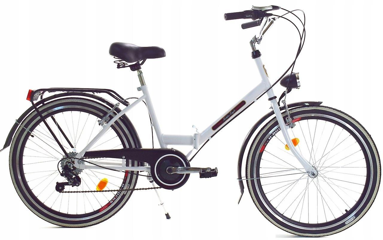 Bicicleta dobrável - 24 polegadas - 6 marchas - branco, preto