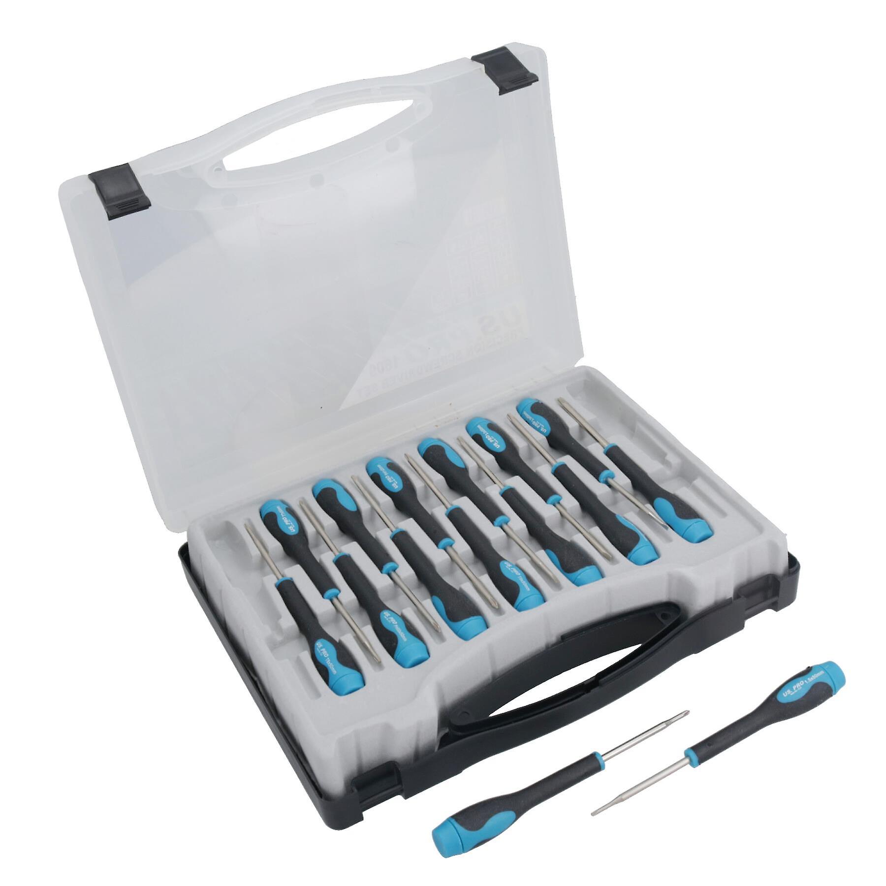 Precision Screwdriver Set Torx / Flat / Phillips 15pc U S Pro Tools AT603